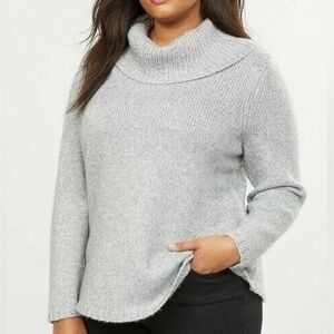 Lane Bryant Light Gray Cowl Neck Sweater